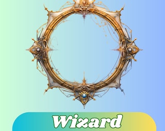Wizard Token Border Frame DnD | Digital Token for DnD, Foundry VTT, Roll20 | TTRPG Printable Frame | Dungeons and Dragons | RPG Accessories