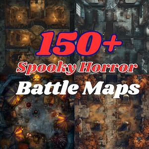 Spooky Horror Battlemaps-bundel voor RPG, kaarten voor Dungeons & Dragons, gevechtskaarten, dnd-gevechtskaarten, digitale RPG-kaarten