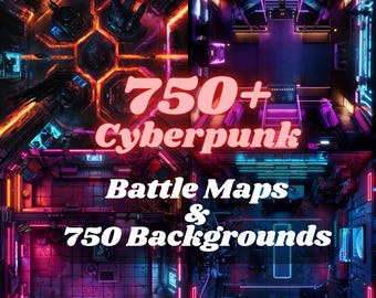 Cyberpunk Battlemaps Bundle for RPG,Maps for Dungeons & Dragons,Cyberpunk battle maps,dnd battle maps,digital rpg maps,Cyberpunk Backgrounds