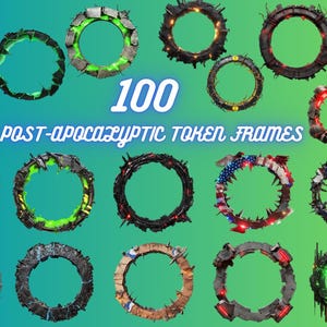 Post Apocalyptic Token Border Frame Bundle DnD | Digital Token for DnD, Foundry VTT, Roll20 | TTRPG Printable Frame | Dungeons and Dragons