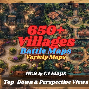 Village Battlemaps para D&D, pacote de mapas de RPG digital, Dungeons and Dragons, Battlemaps Dnd, pacote de mapas de RPG, DnD Adventure Terrain