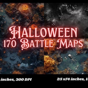 Halloween Spooky Horror Battlemaps-bundel voor RPG, kaarten voor Dungeons & Dragons, gevechtskaarten, dnd-gevechtskaarten, digitale RPG-kaarten, hoge resolutie