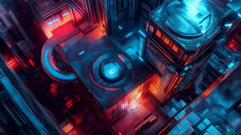 15 Cyberpunk Roof Top Battle Maps for Dnd and RPG – Sci-fi Digital Map ...