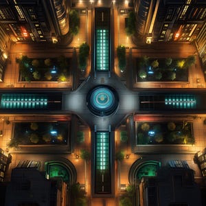 14 Cyberpunk Corpo District Battlemap-bundel voor RPG, Cyberpunk-kaarten voor Dungeons & Dragons, DnD, digitale RPG-kaarten, hoogwaardige gevechtskaart