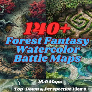 Mapas de batalla de fantasía forestal para D&D, mapas RPG digitales, bosque encantado, Roll20, Foundry VTT, mazmorras y dragones, mapas de batalla Dnd