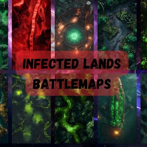 Infizierte Land-Kampfkarten für TTRPG, DnD-Karten, Sci-Fi-RPG-Kampfkartensammlung, infiziertes Alien-Terrain, Alien-Planet,
