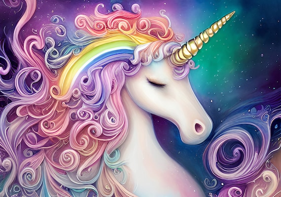 Unicorn Digital Background Cute Unicorn Backgroundmagical - Etsy