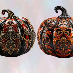 Gothic Pumpkins Png Clipart Sublimation Designs Halloween - Etsy
