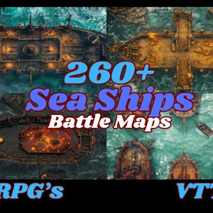 Sea Ships Battlemaps DnD: Digitales RPG-Kartenpaket für Dungeons and Dragons, DnD Adventure Collection, Battle Maps für TTRPG und VTTRPG