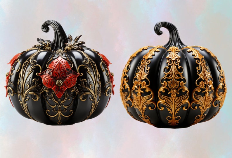 Gothic Pumpkins Png Clipart Sublimation Designs Halloween - Etsy