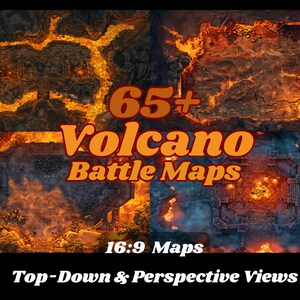 Volcanic Battlemaps for D&D,Digital RPG Maps Bundle,Dungeons and Dragons,Battlemaps Dnd,Rpg maps bundle,DnD Adventure Terrain
