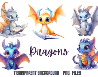 Baby Dragons Png Clipart,Commercial Use,Digital Download,5 Dragons