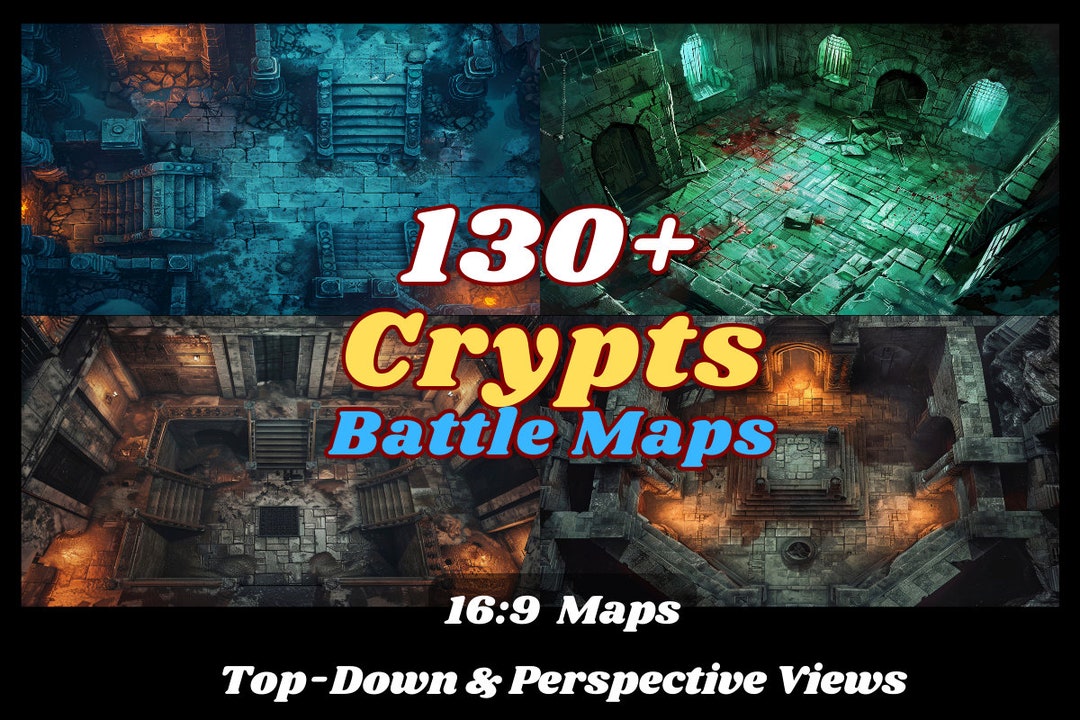 Crypts Battlemaps for D&D: Digital RPG Maps Bundle,dungeons and Dragons ...