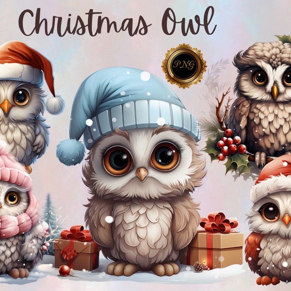 Christmas Owl Clipart Png,Sublimation clipart owl, Christmas owl designs, Holiday owl graphics, Owl clipart for projects