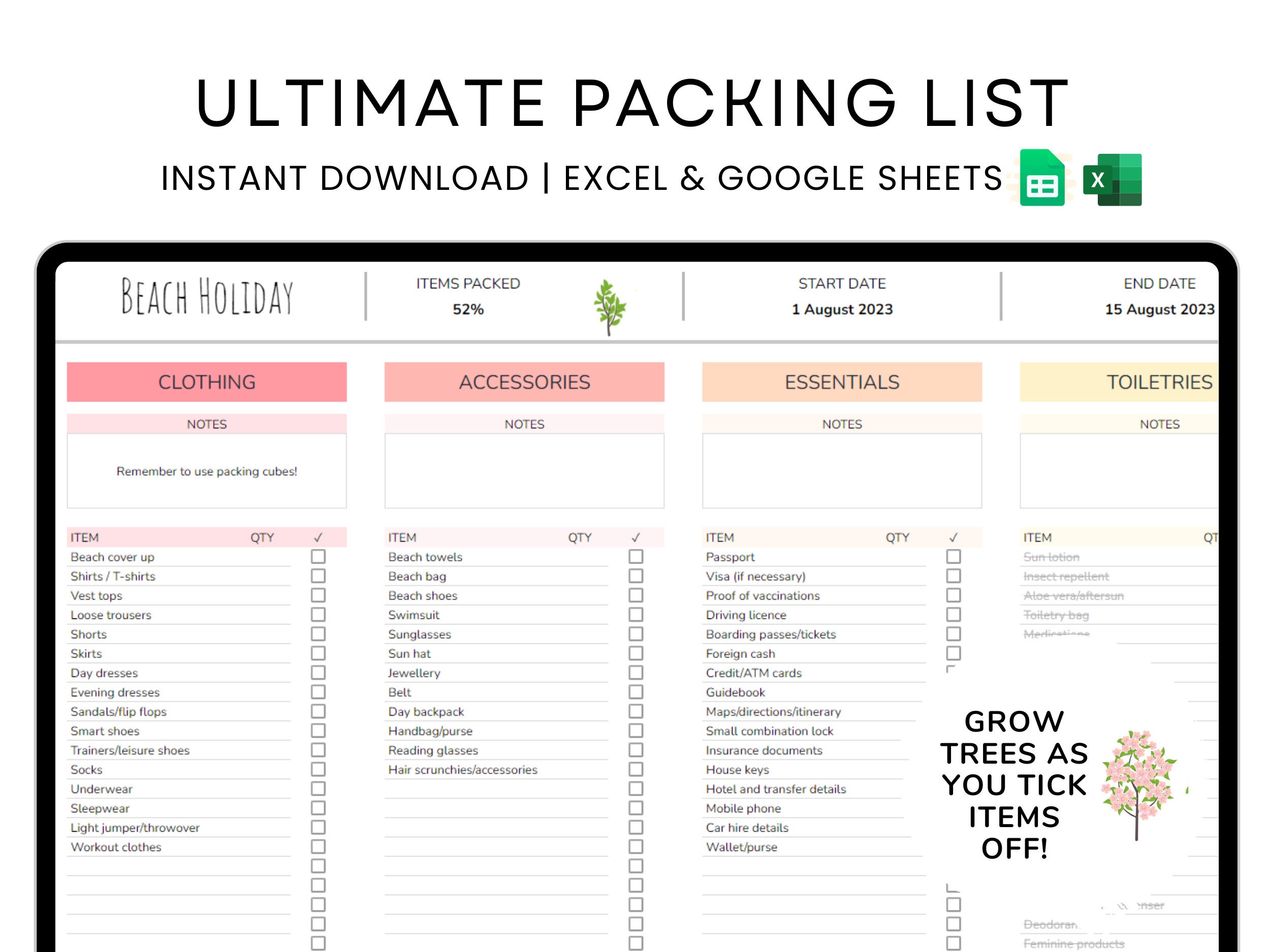 Holiday Excel Template