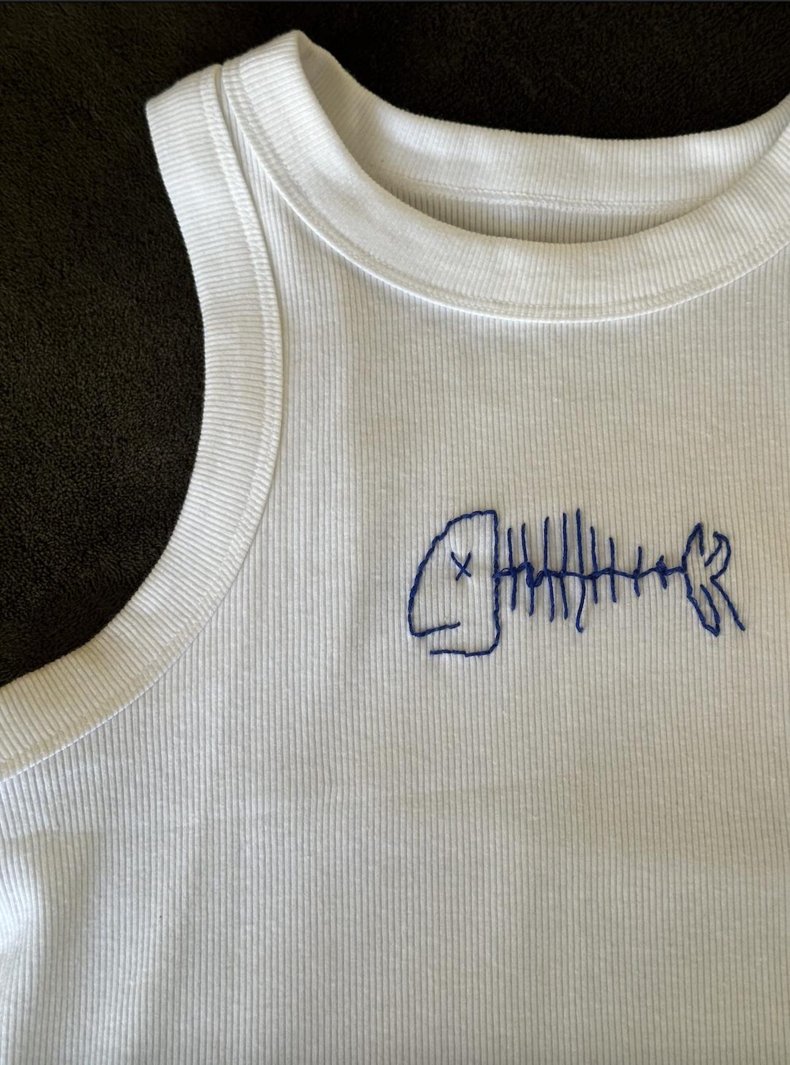 embroidered sleeveless tank top main image 1