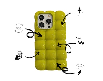 GREEN BUBBLE Phone Case (ADORN Phone Accessories - Canadian Brand) iPhone 16 Pro Max 15 Series 14 13 12 11