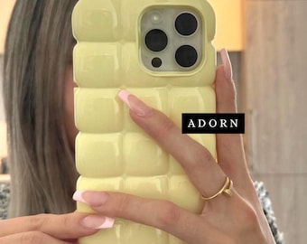 Pastel Butter YELLOW BUBBLE Phone Case iPhone 16 Pro Max 15 14 13 12 11 (ADORN Phone Accessories - Canadian Brand) Apple iPhone