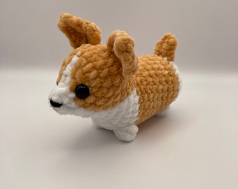 Crochet Amigurumi Plush Corgi, crochet corgi, corgi, stuffed animal, dog, holiday gift, crochet animal, crochet dog, Pembroke, Cardigan