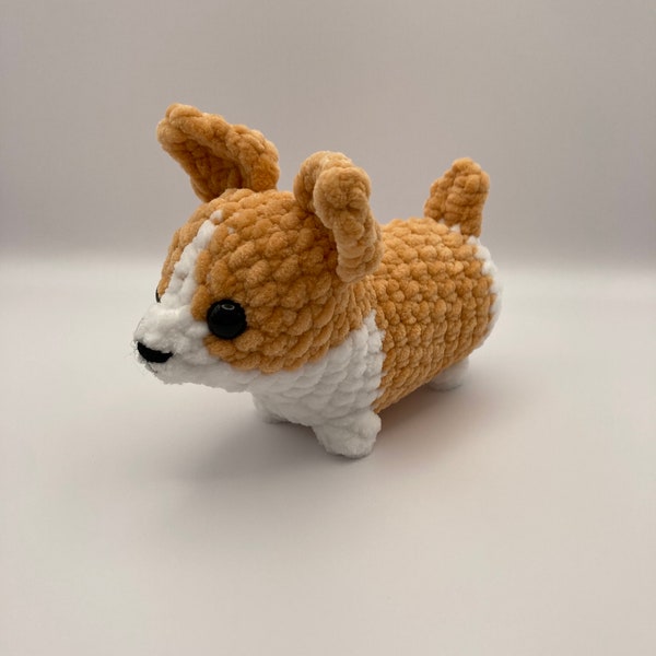 Crochet Amigurumi Plush Corgi, crochet corgi, corgi, stuffed animal, dog, holiday gift, crochet animal, crochet dog, Pembroke, Cardigan