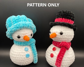 DIGITAL DOWNLOAD: Crochet Amigurumi Plush Snowman Pattern, crochet pattern, snowman, snowman pattern, winter, holiday, Christmas