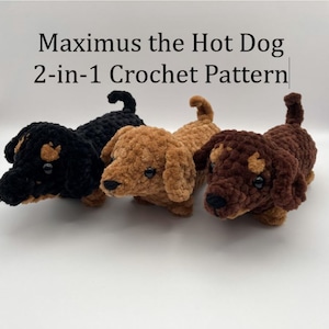 Amigurumi Dackel Häkelanleitung: Maximus the Hot Dog Plüschtier (Digitaler Download)