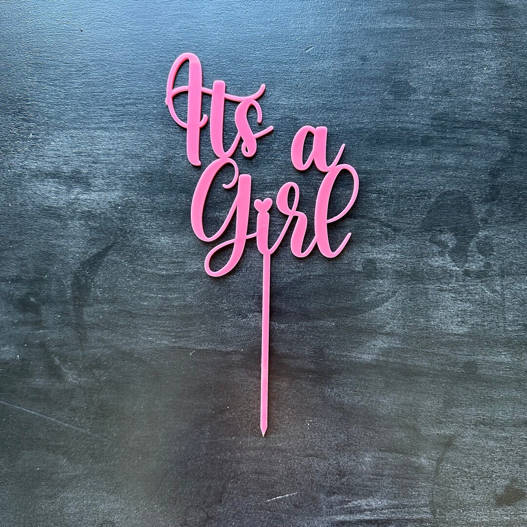 Gender Reveal Cake Topper, Its a Girl Cake Topper, Baby Girl Announcement, Baby Shower