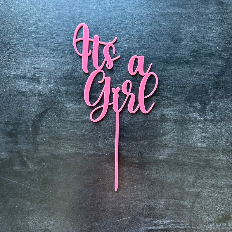 Its a Girl Cake Topper, Sparkly Cake Topper, Gender Reveal Cake Topper ...