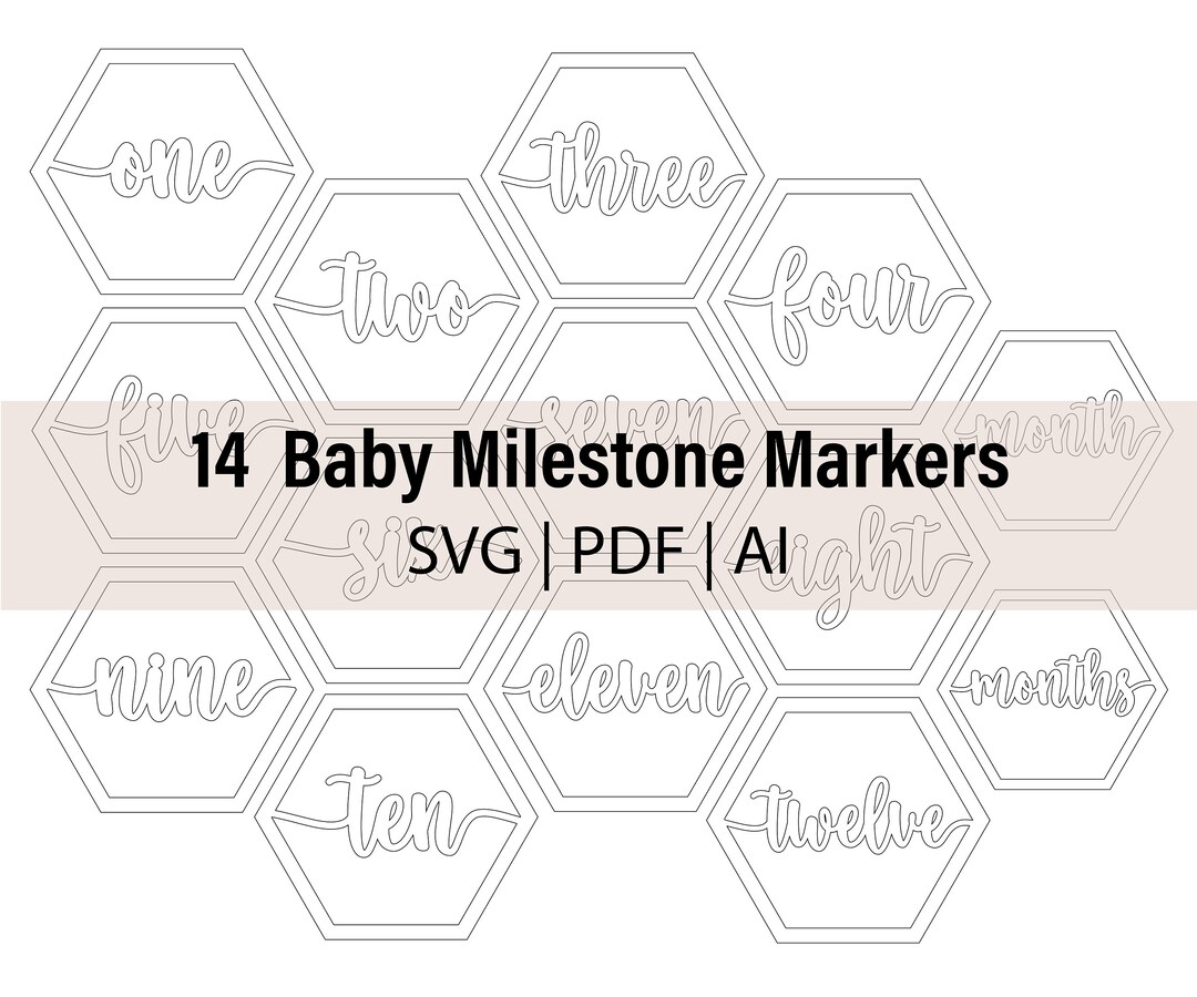 Baby Milestone SVG Month SVG Files Monthly Milestone Etsy