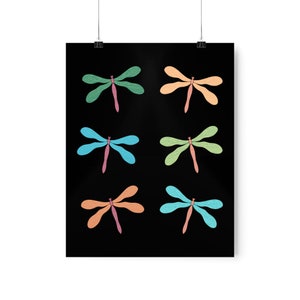 Cute Dragonfly Art Print, Vibrant Dragon Fly Wall Art, Artsy Dragonflies Decor, Dragonfly Lover Gift, Bug Poster, Insect Illustration