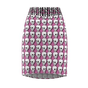 M13 - Women's Skull Print Pencil Skirt, Halloween Outfit, Edgy Fashion, Unique Skirt, Gothic Style, Party Skirt