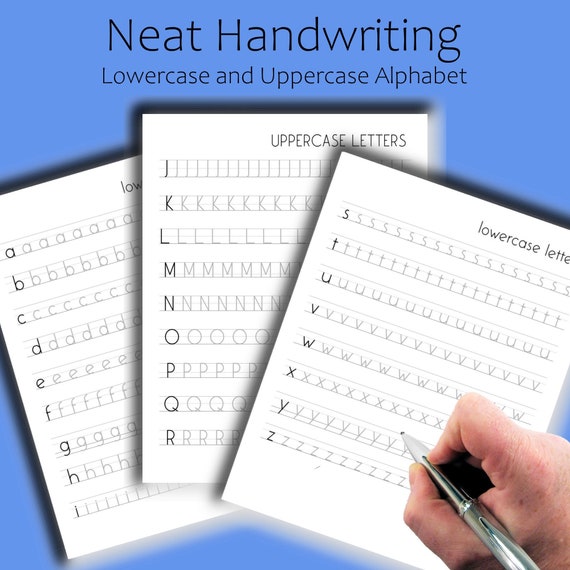 Printable Neat Handwriting Practice Sheets 6 Pages Etsy