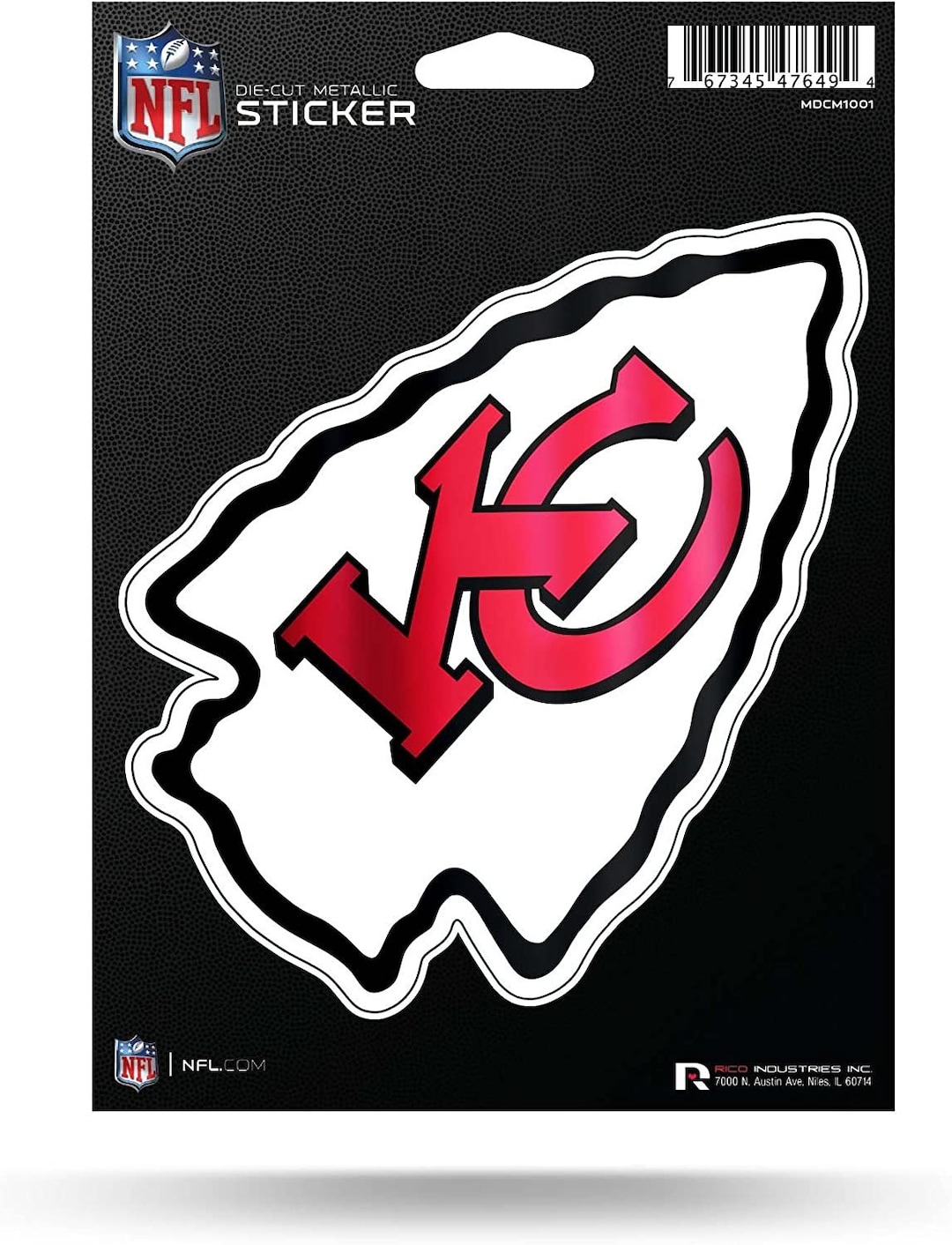 Kansas City Chiefs Die Cut Metallic Sticker Etsy