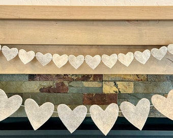 Neutral Heart Garland | Neutral Valentine’s Day Decor | Neutral Mini Heart Garland