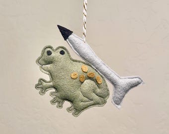 Missile Toad, Missile Toad Ornament, Missiletoad Ornament, Funny Christmas Ornament, Toad Ornament, White Elephant Gift, Mistletoe Ornament