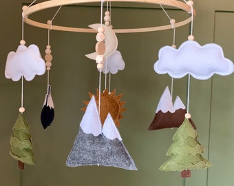 Woodland Mountains Baby Mobile | Outdoors Baby Mobile | Outdoor Nursery Decor | Wilderness Baby Mobile | Mountain Baby Mobile