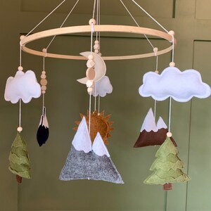 Woodland Mountains Baby Mobile | Outdoors Baby Mobile | Wilderness Nursery Decor | Gender Neutral Baby Shower Gift