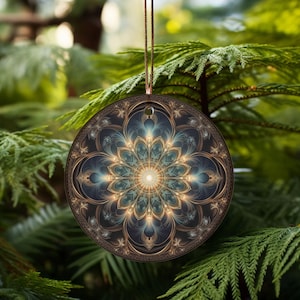 Gorgeous Floral Ceramic Ornament - Elegant Home Decor, Holiday Gift, Unique Christmas Ornament, Mandala Design, Handcrafted Decoration