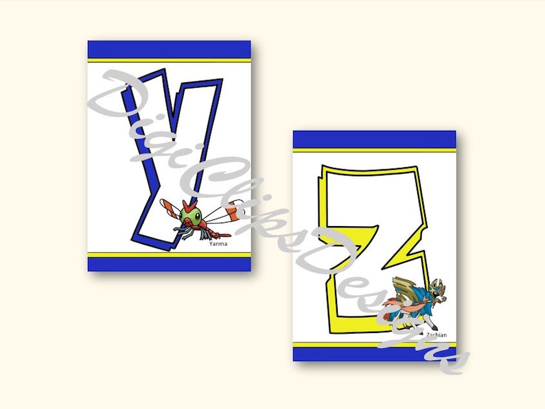 Printable Pokemon Alphabet With Characters A4 Digital Download PDF Etsy