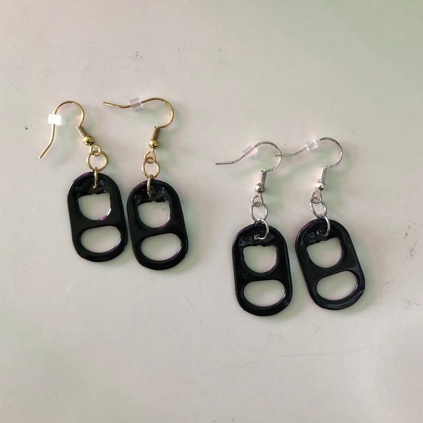 Black Pop Tab Earrings