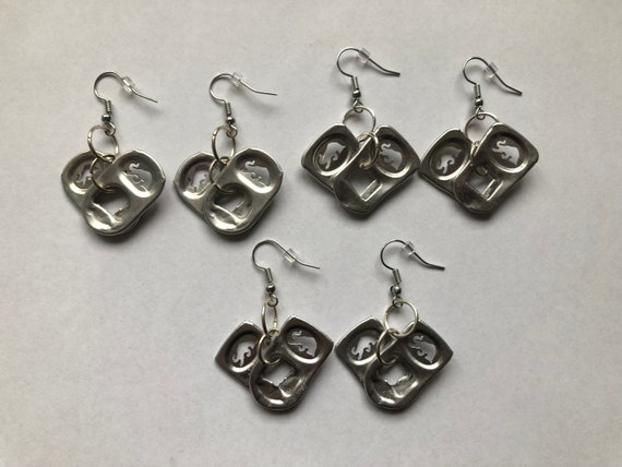 Silver Heart Pop Tab Earrings - Etsy