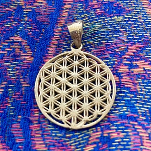 Fine Detail Flower of Life Pendant Egyptian 925 Silver