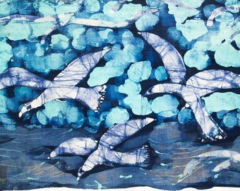Ann Husmann - Batik - Three Seagulls