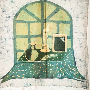 Ann Husmann Batik Candle on the window image 1