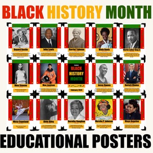 Black History Month Posters, Educational Posters, Classroom Decor, Black History Bulletin Board, Printable and Instant Download Posters