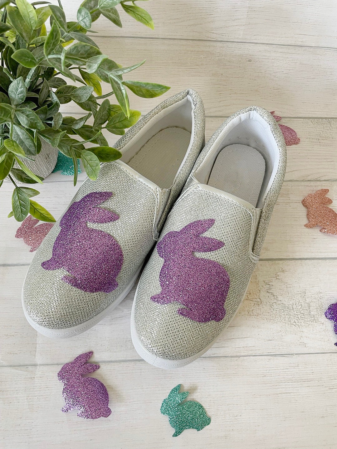 Glitter Easter Bunny SHOES Easter SNEAKERS EASTER Outfits Etsy