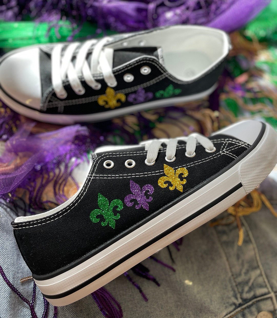 diy mardi gras sneakers
