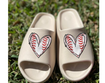 baseball slippers,baseball Heart ,Baseball Mom , Baseball fan ,Fastpitch