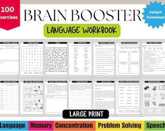 Brain Booster Workbook: Cognitive & Stroke Recovery Activities (Digital Download)