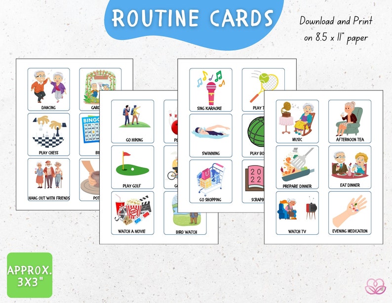 Dementia Routine Cards, Daily Visual Schedule (digital Download) - Etsy